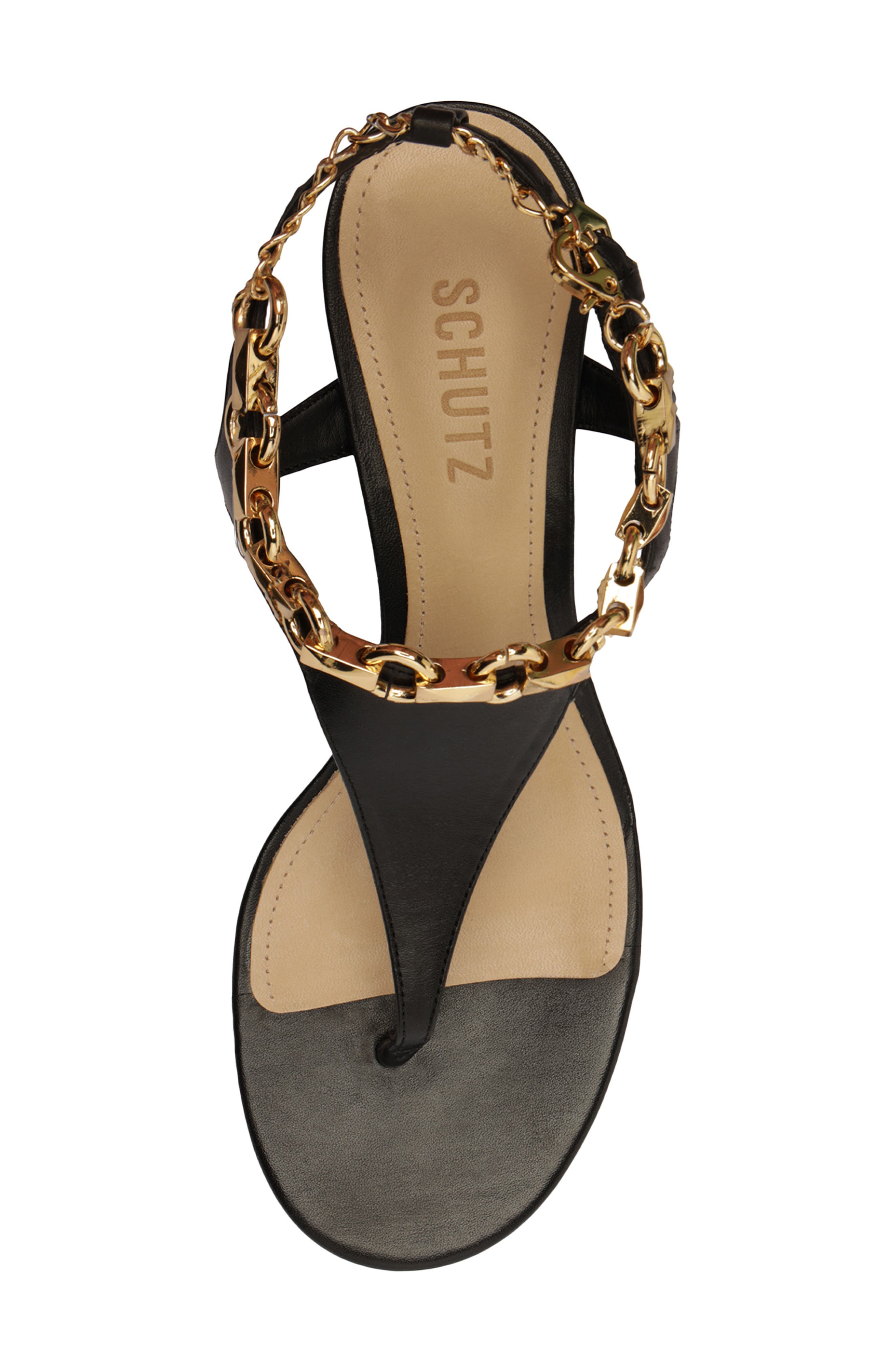 Schutz Lys Ankle Strap Wedge Sandal, Alternate, color, Black