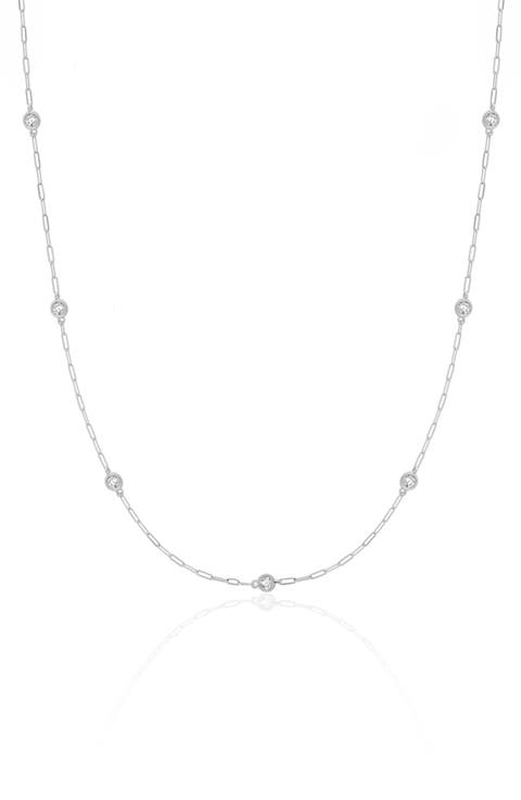 Aura Cubic Zirconia Station Necklace