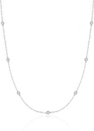 Crislu Aura Cubic Zirconia Station Necklace