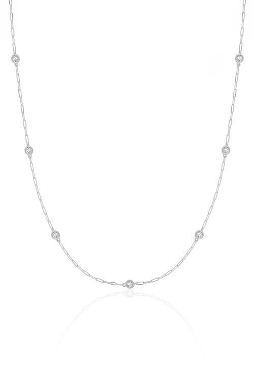 Crislu Aura Cubic Zirconia Station Necklace In Metallic