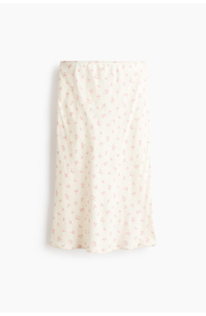 H&M Viscose Slip Skirt, Main, color, Cream/Floral