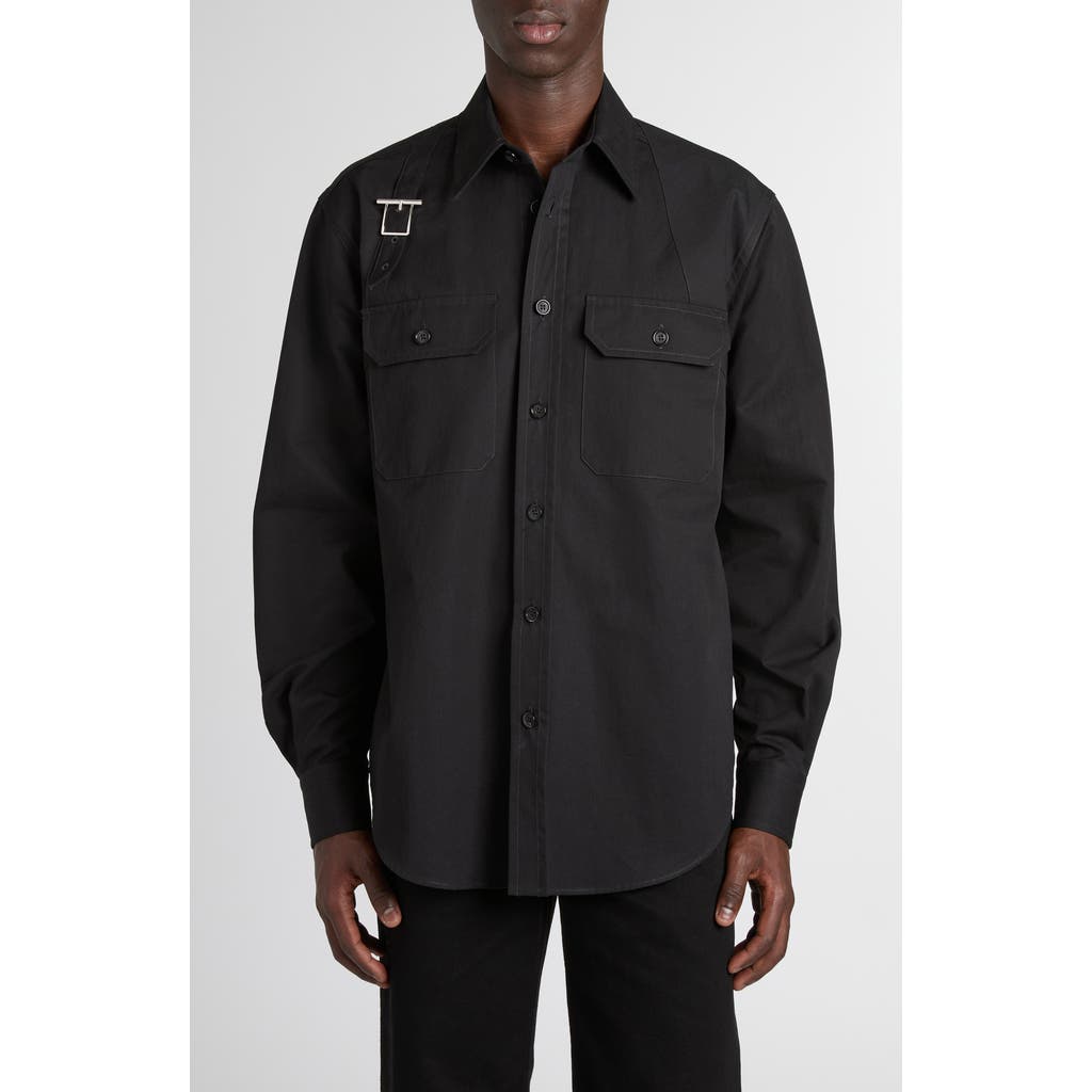 Alexander Mcqueen Mcqueen T-bar Harness Utility Button-up Shirt In Black