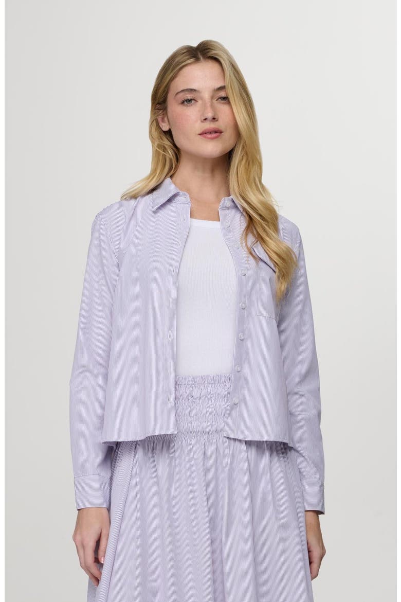 Nessa Blouse, Main, color, Lavender Pinstripe