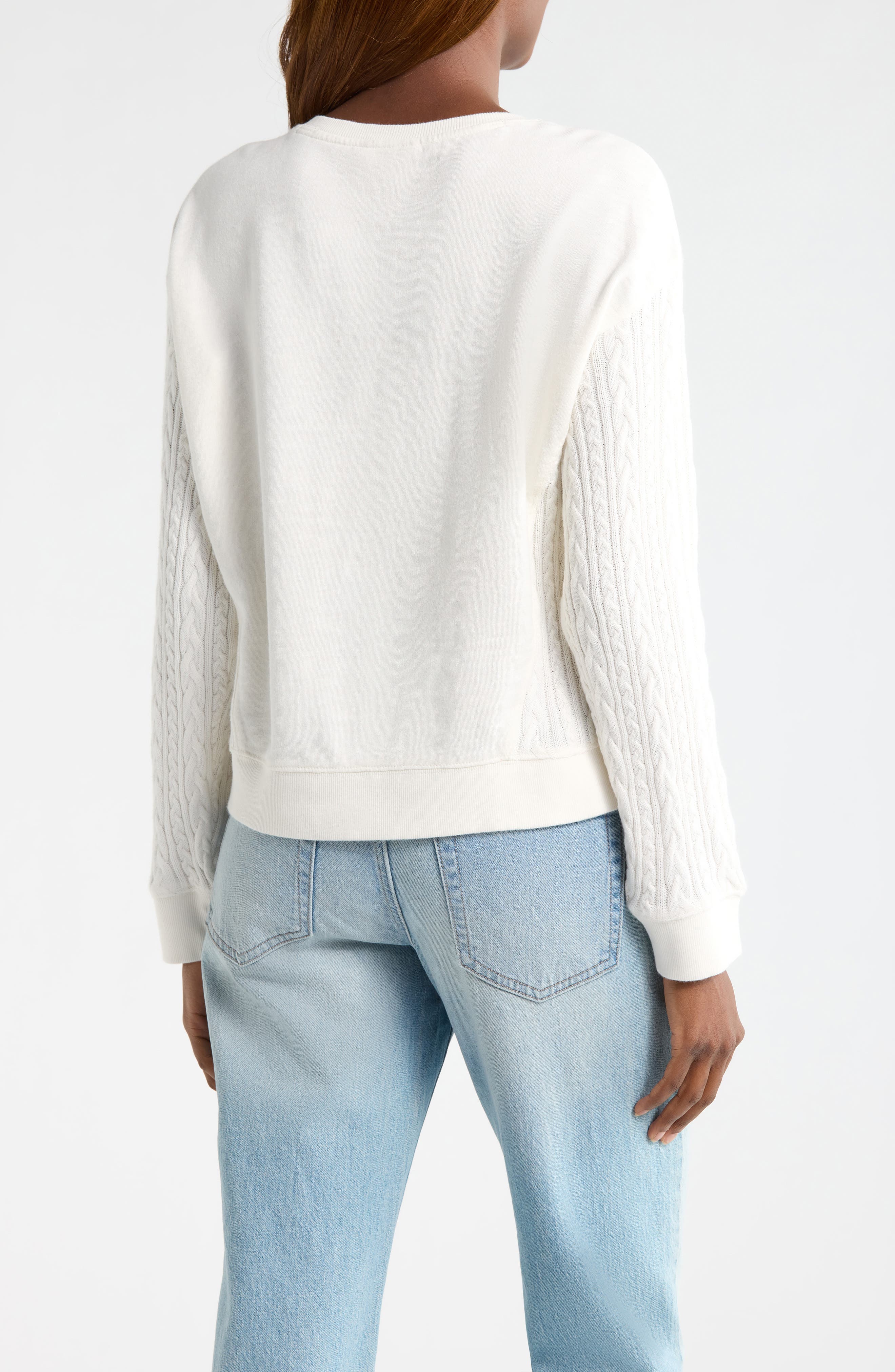Cable Stitch Sleeve Henley Top - image 4