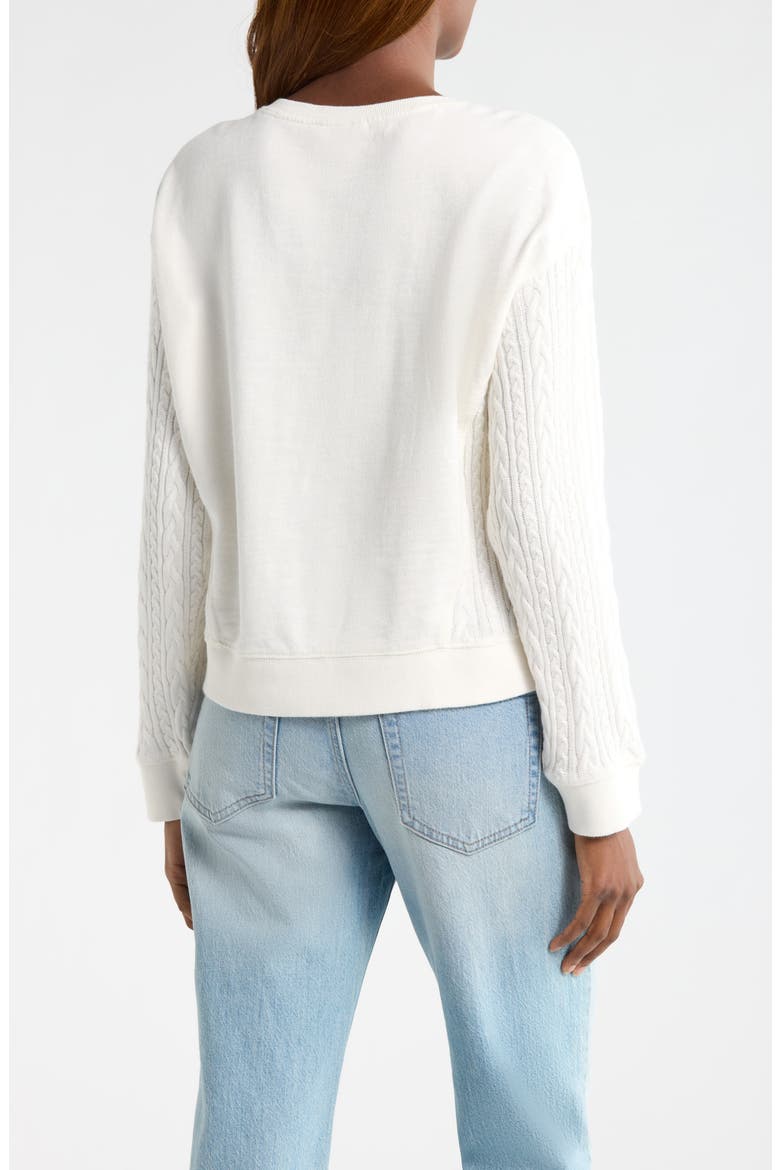Cable Stitch Sleeve Henley Top, Alternate, color, TOFU