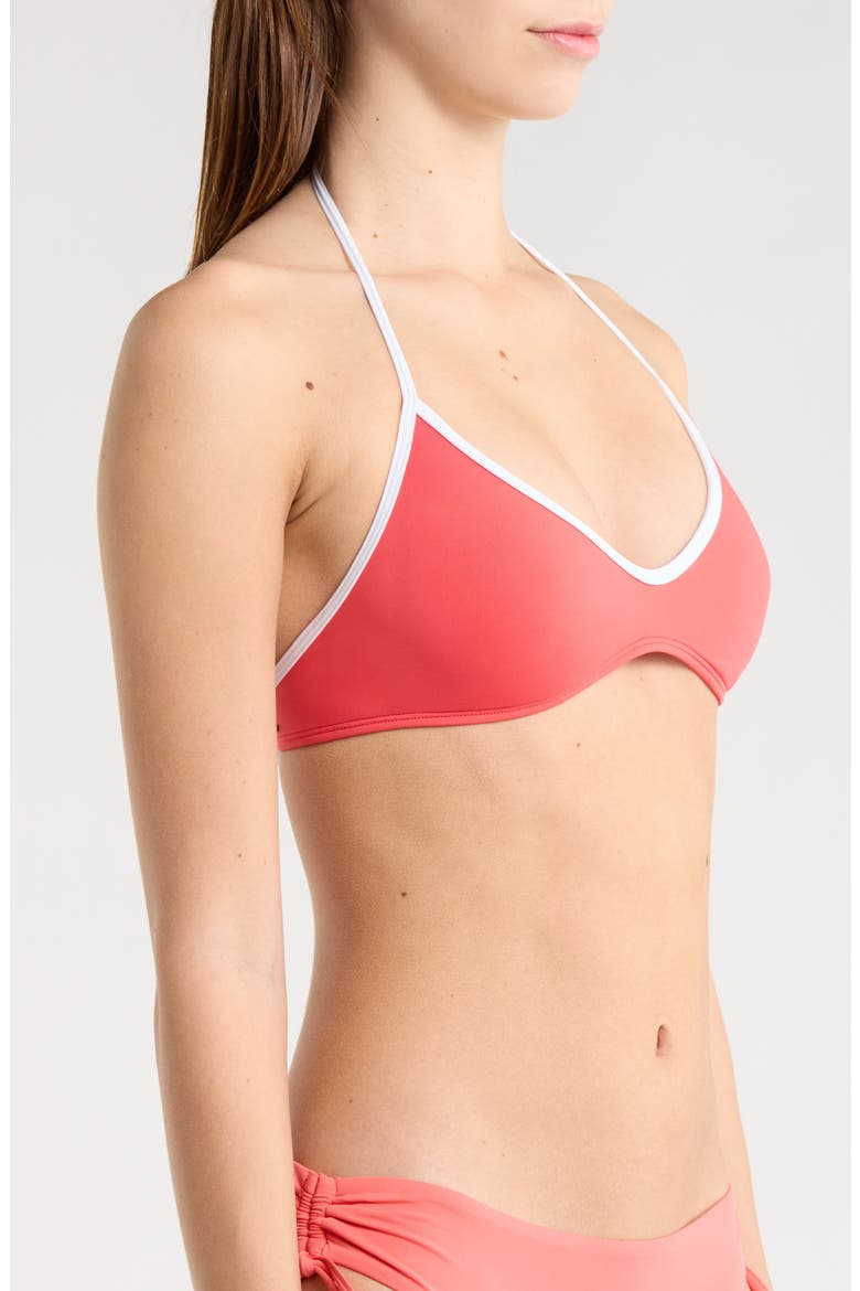 Classic Surf Halter Swim Top, Alternate, color, RED