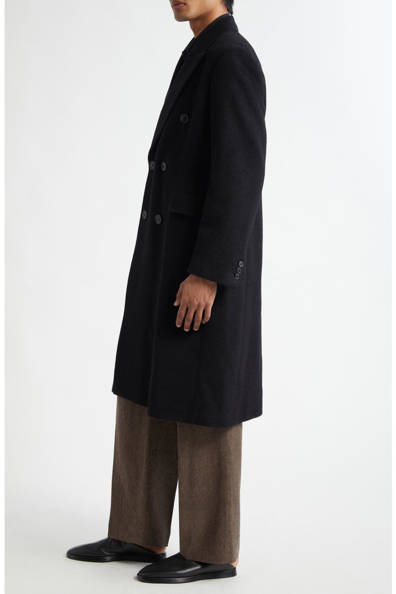 Whale Double Breasted Mohair Blend Coat, Alternate, color, BLACK HAIRY WOOL