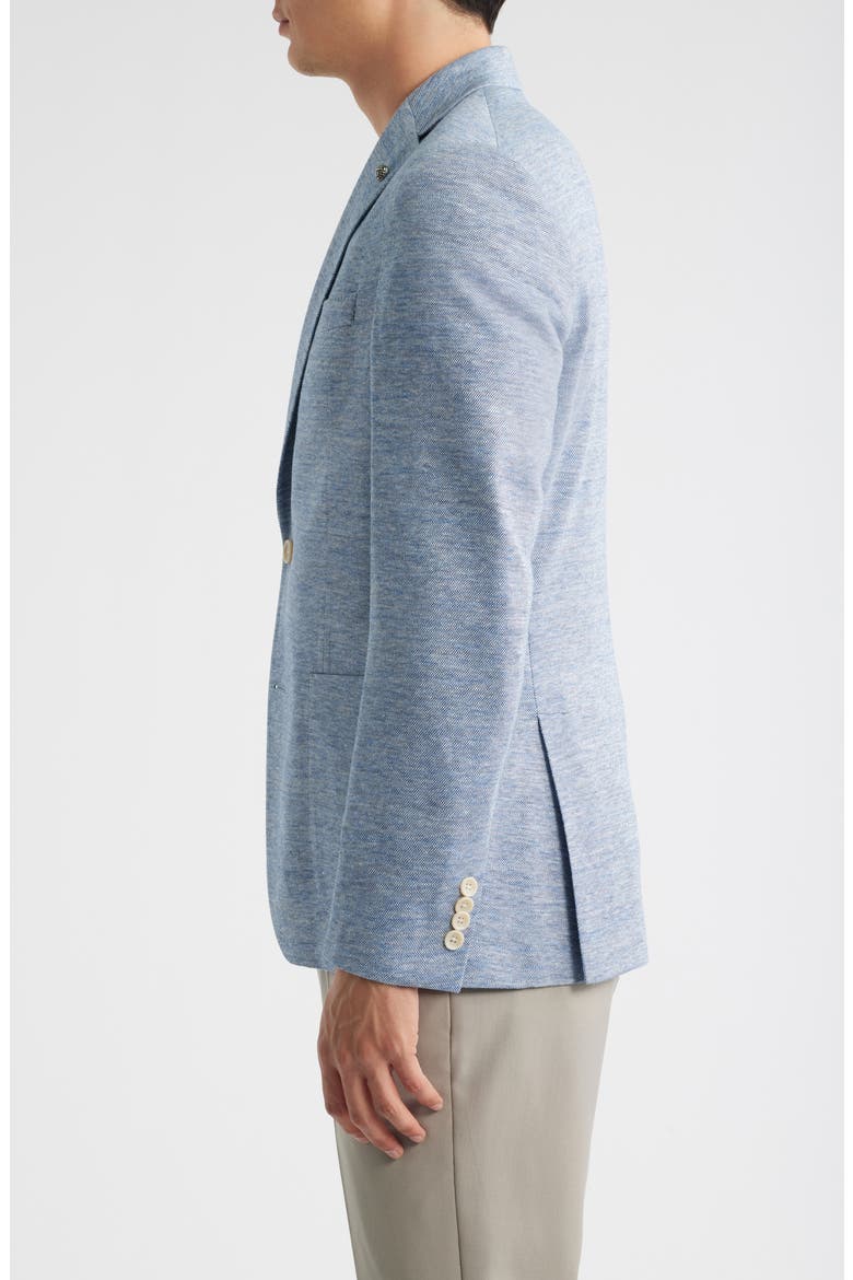 Hampton Light Blue Mélange Knit Linen & Wool Blend Sport Coat, Alternate, color, LIGHT BLUE