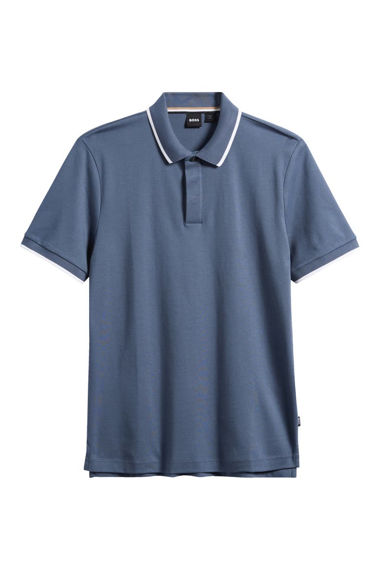 Parlay Tipped Cotton Polo, Alternate, color, OPEN BLUE