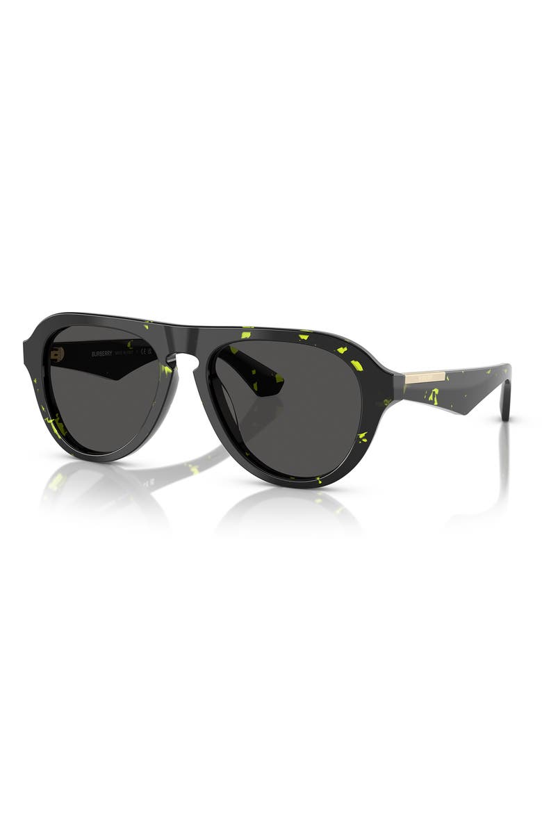 Burberry 55mm Pilot Sunglasses, Alternate, color, Green Havana