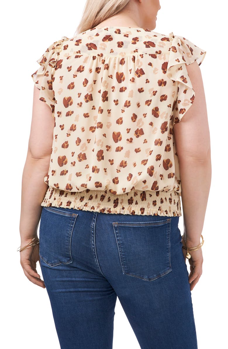 1.STATE Leopard Print Flutter Sleeve Top, Alternate, color, 