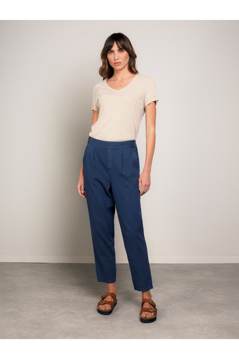 Twill Tapered Pull On Pants, Alternate, color, DARK NAVY