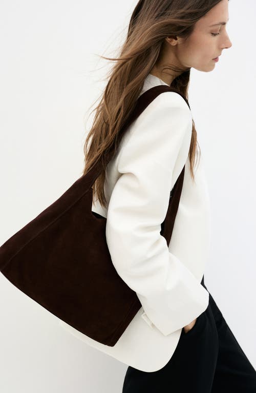Mango Suede Shoulder Bag In Brown