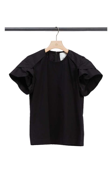 Cascade Drape Mixed Media Top