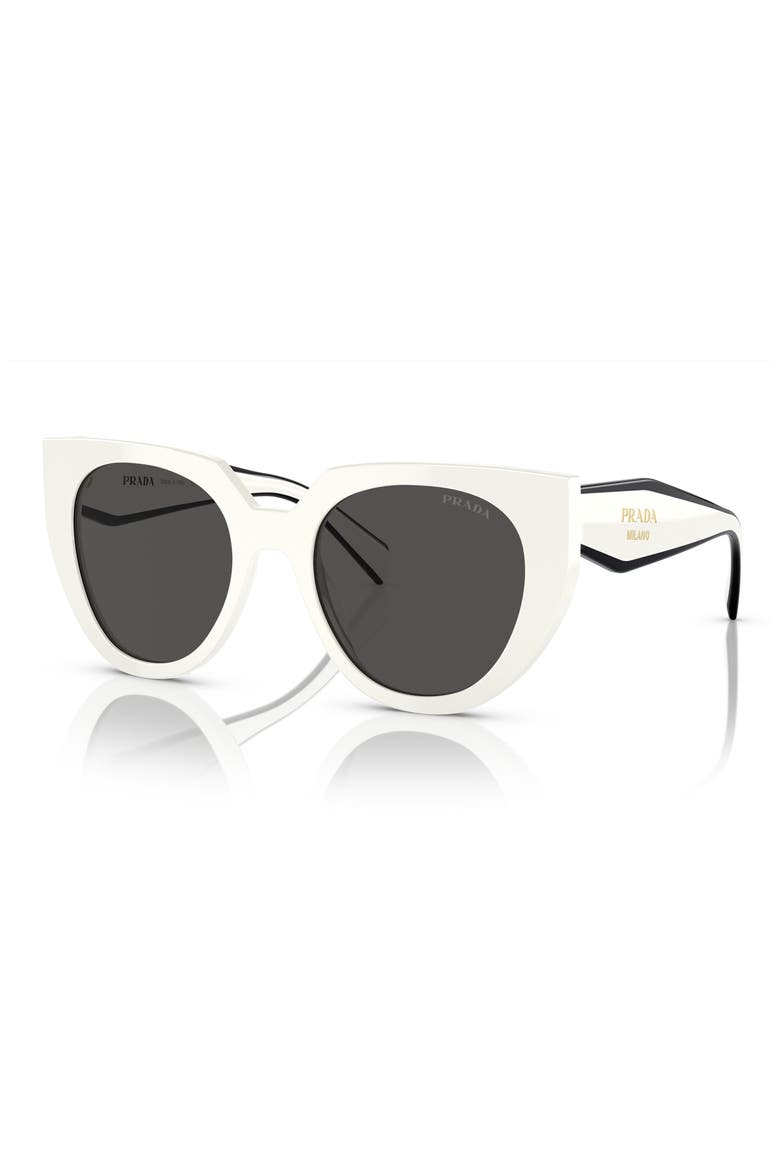 52mm Cat Eye Sunglasses, Alternate, color, BONE