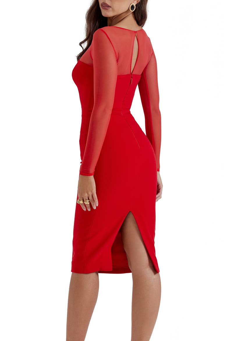 Darcy Long Sleeve Sheath Dress, Alternate, color, TRUE RED