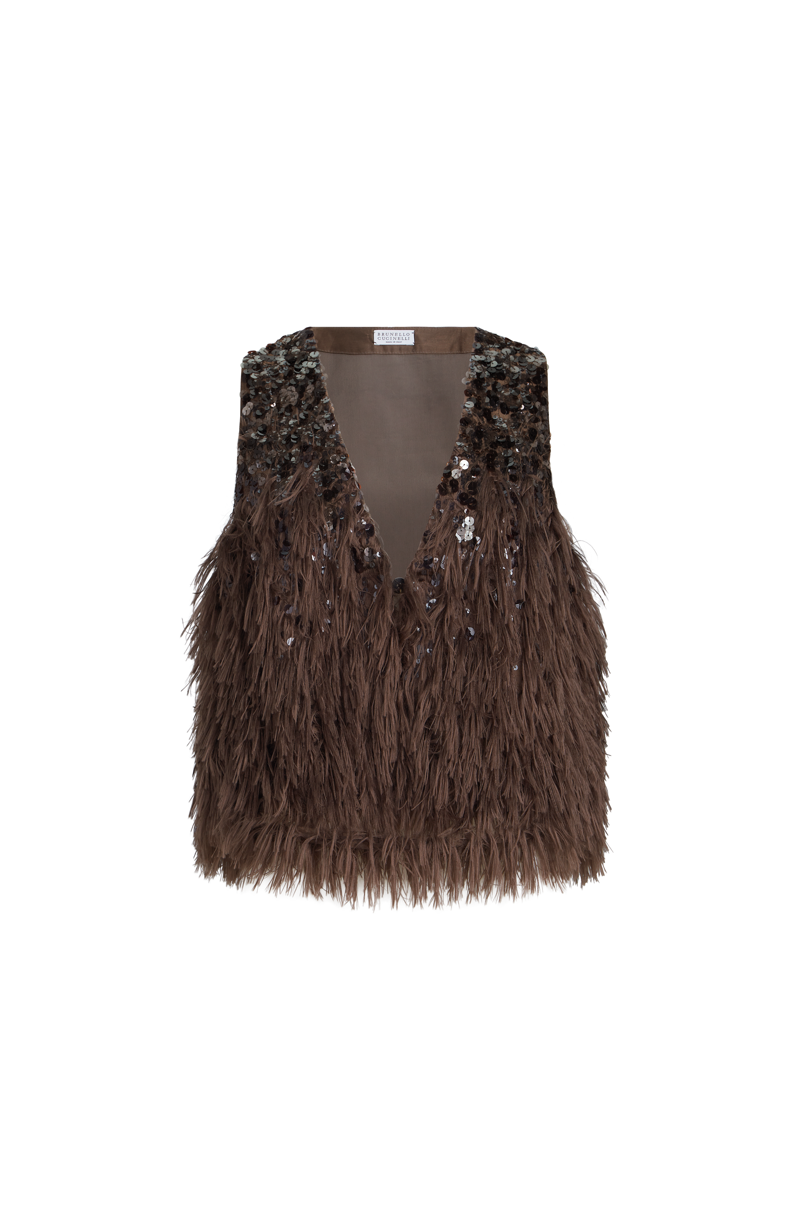 Brunello Cucinelli Dazzling Dégradé Vest In Brown