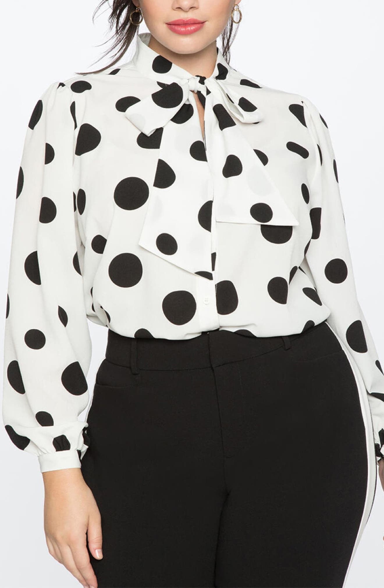 selected SOFT WHITE/ BLACK POLKA DOT