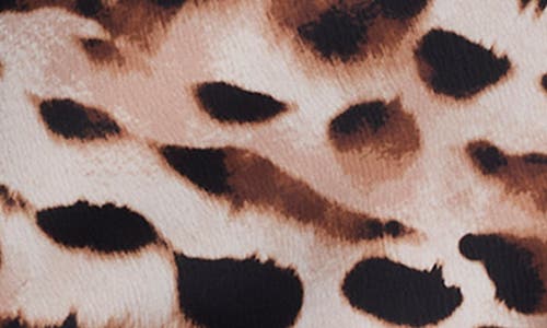 Kenneth Cole Animal Print Satin Foldover Spaghetti Strap Cami In Brown
