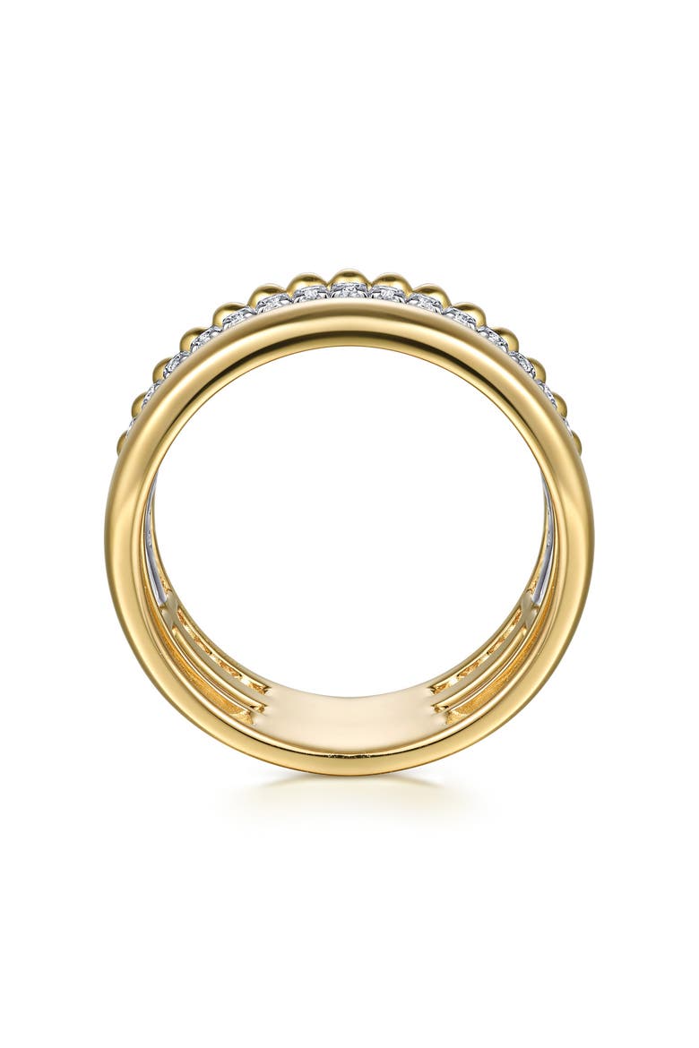 14k Gold Diamond Stacked Band Ring, Alternate, color, TWO TONE