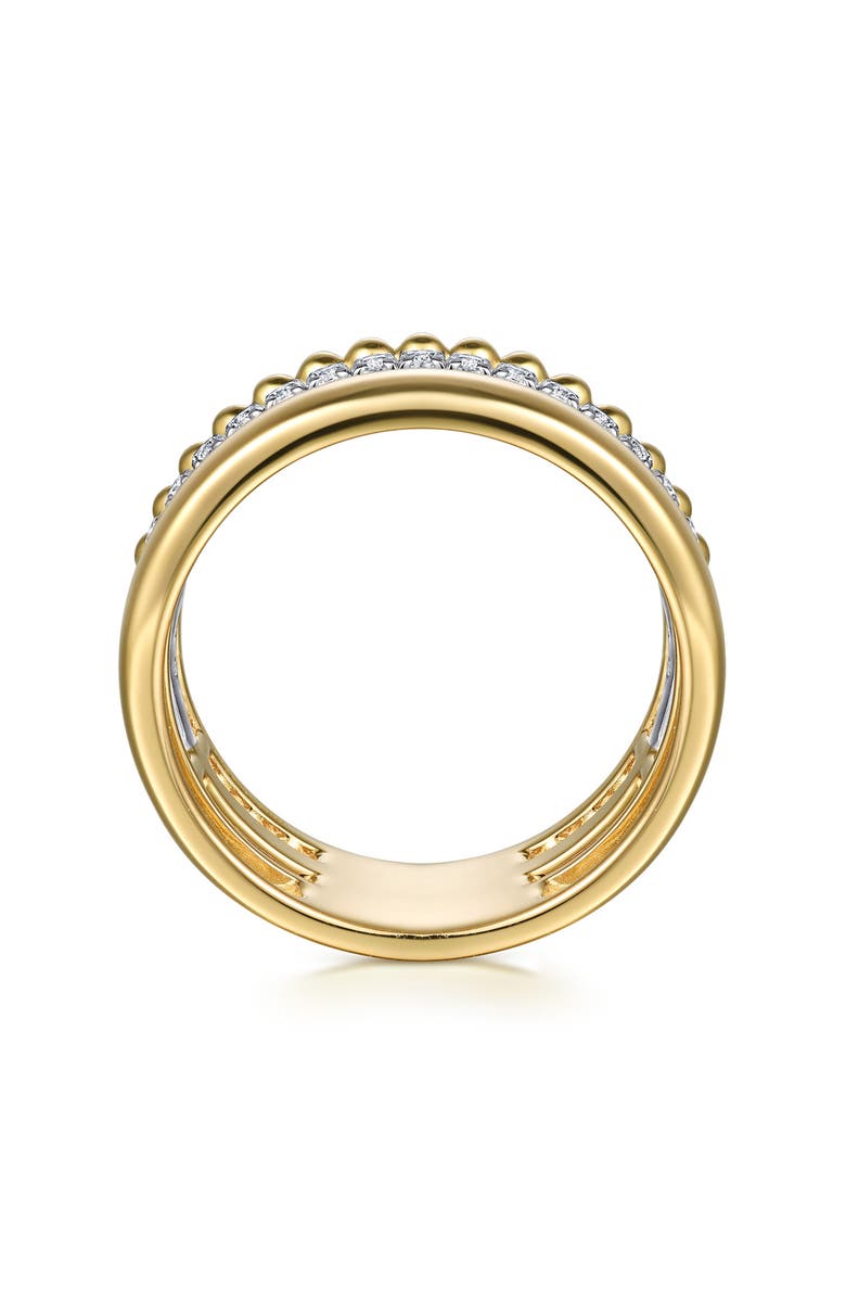 Gabriel & Co. Bujukan Two-Tone 14K Gold & Diamond Stackable Ring, Alternate, color, Two Tone