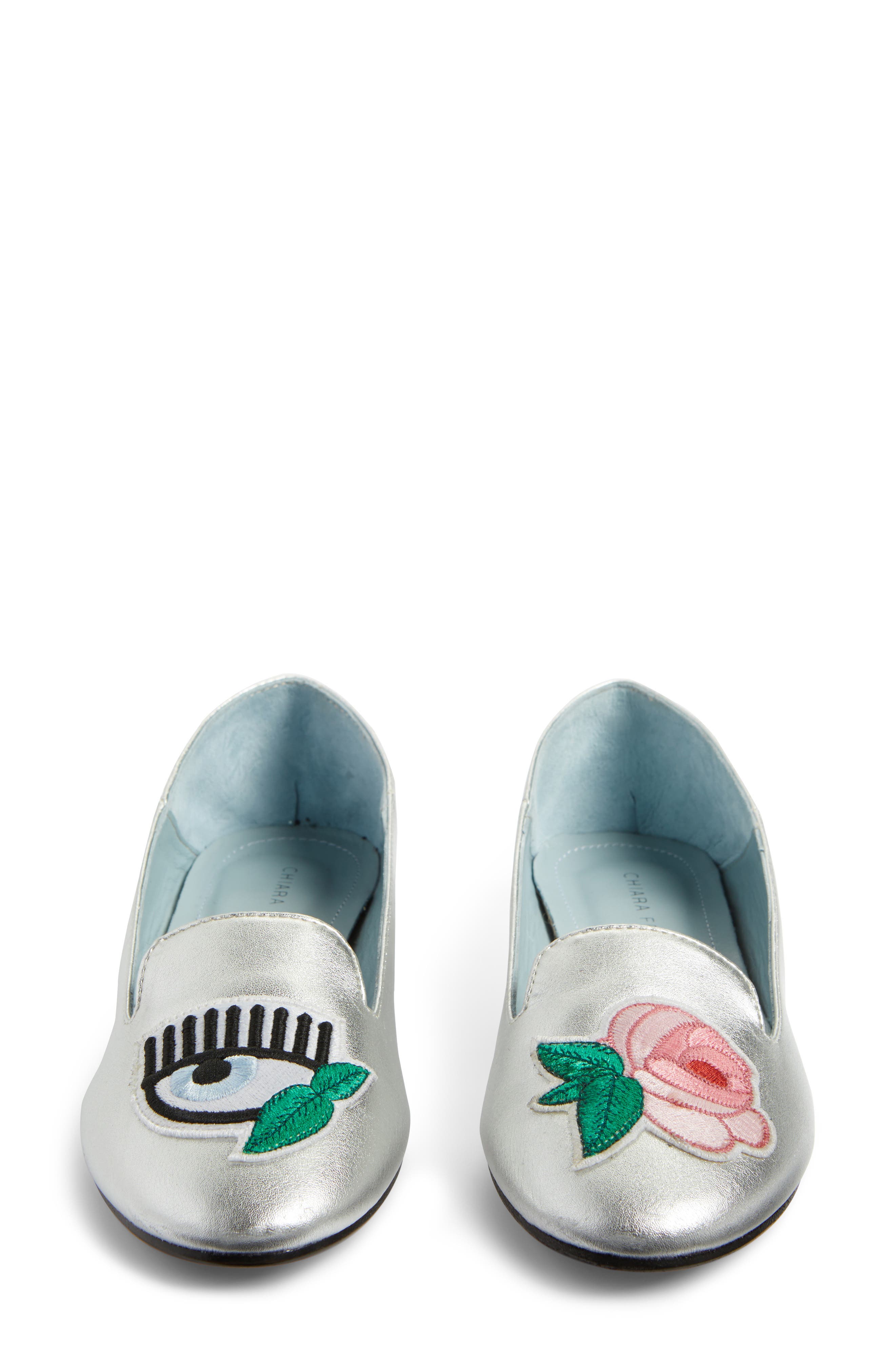 Flower Power Convertible Loafer Flat, Alternate, color, SILVER