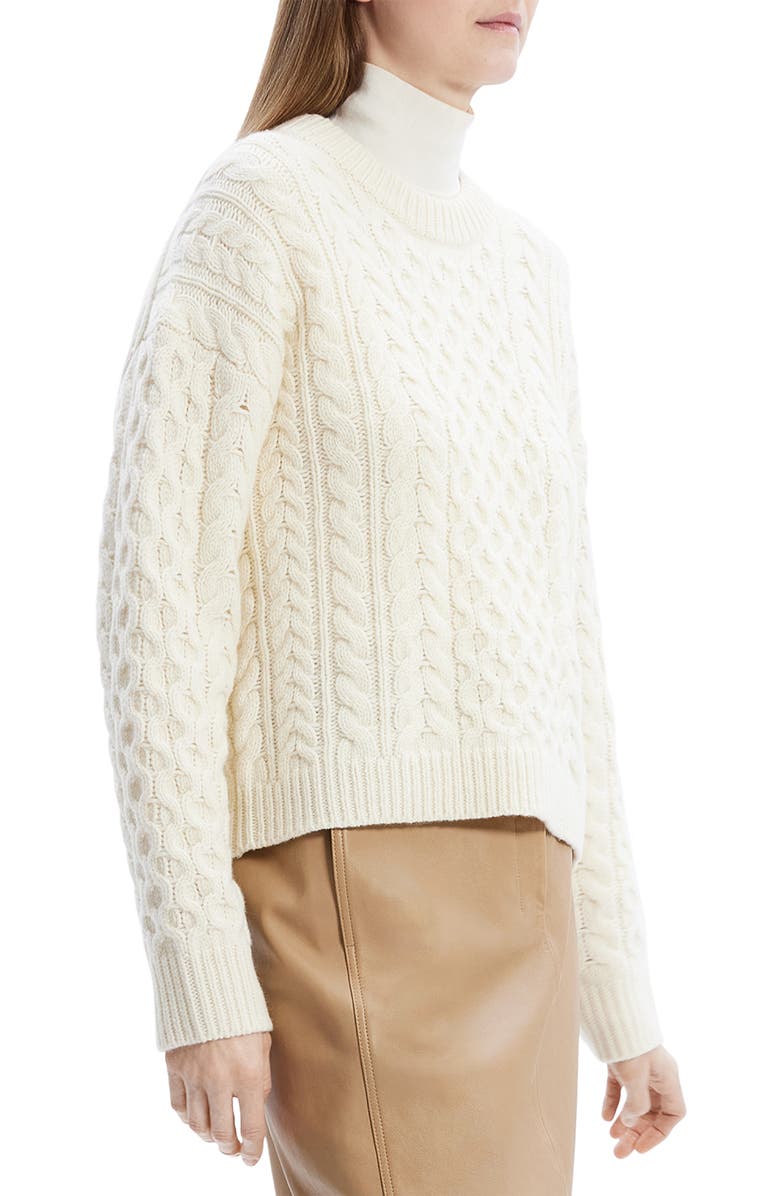 Theory Wool & Cashmere Cable Crewneck Sweater, Alternate, color,