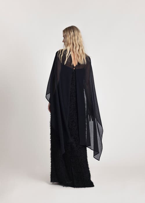 Alas High Neck Bridal Cape In Black