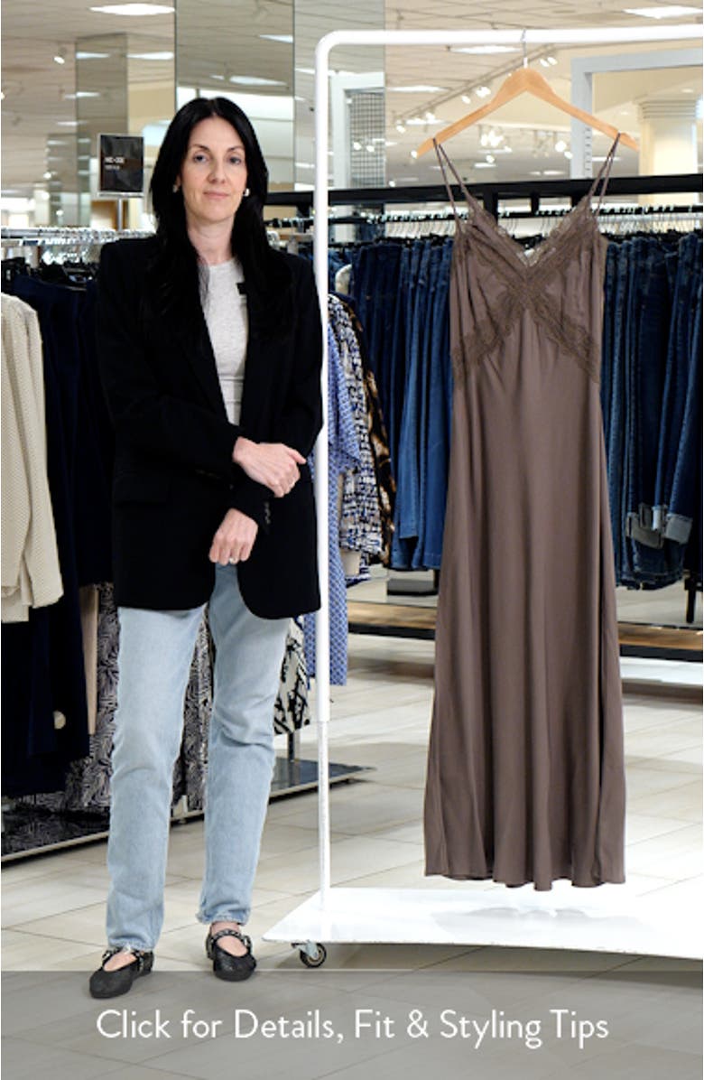 Bias Cut Lace Trim Satin Slipdress, sales video thumbnail