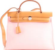 Pre-Owned Hermes Herbag Zip Leather and Toile 31
