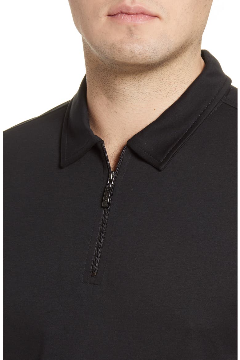 Georgia Zip Polo, Alternate, color, BLACK