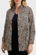 Foxcroft Carolina Leopard Print Cotton Sateen Button-Up Shirt