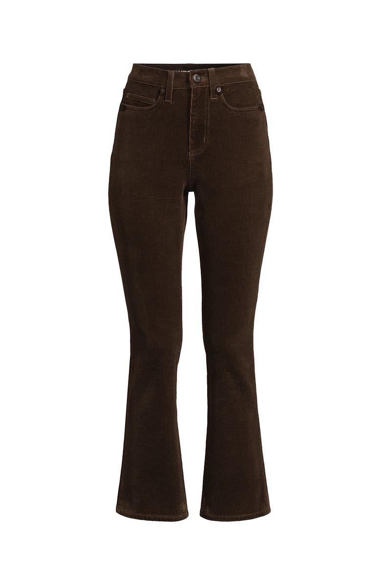 Lands' End High Rise Corduroy Kick Crop Pants, Alternate, color, Rich Coffee