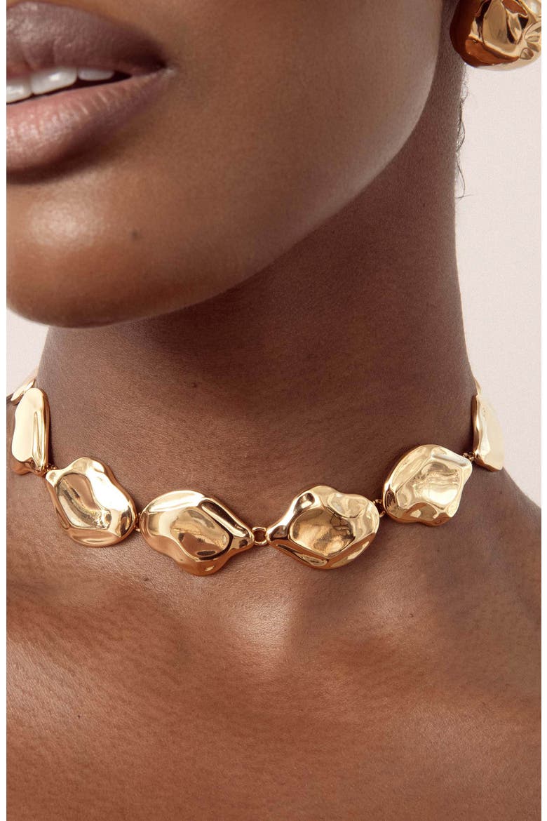 Liquid Luxe Statement Choker Necklace, Alternate, color, GOLD