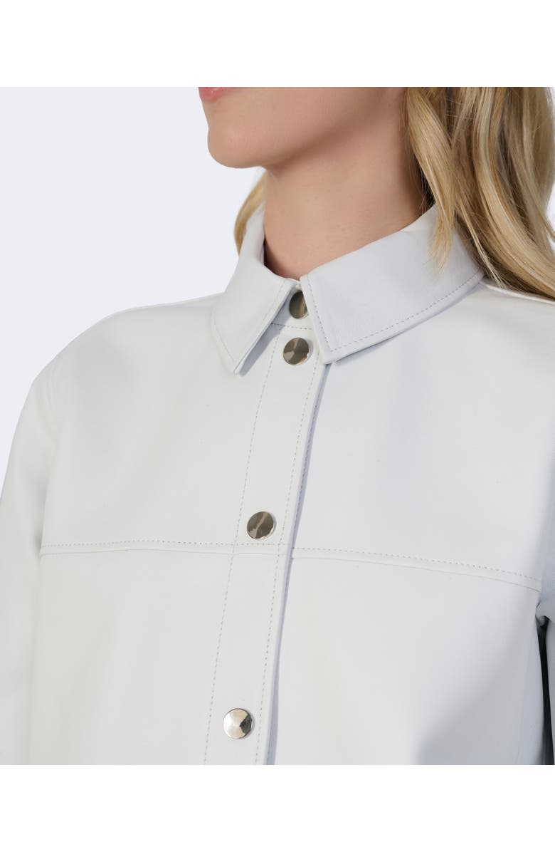 FURNIQ UK LLC Frankie Leather Shirt Jacket, Alternate, color, White