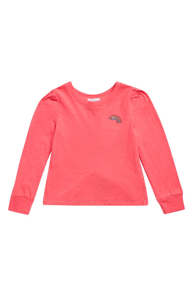 Flapdoodles Kids' Puff Sleeve Top, Main, color, Hot Pink