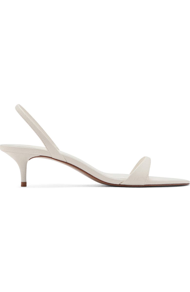 MANGO Kitten Heel Slingback Sandal, Alternate, color, Ecru