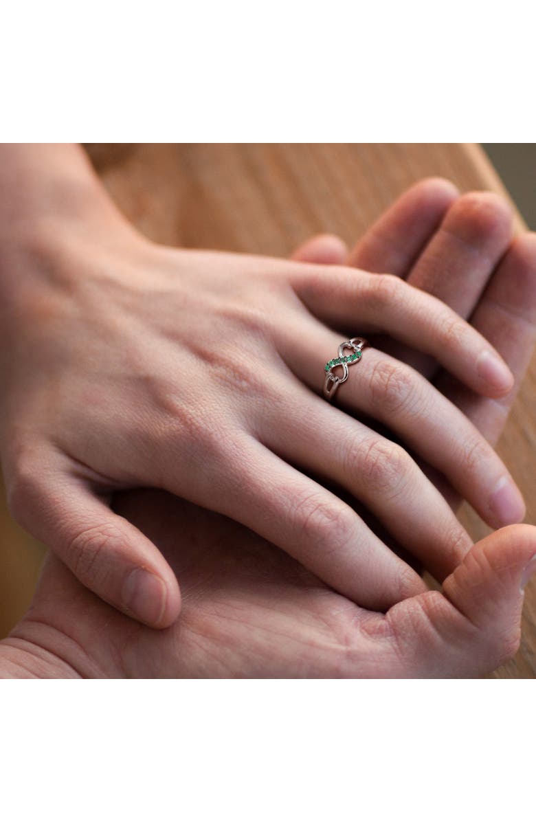 Julianna B. Emerald Accent Infinity Ring, Alternate, color, Emerald