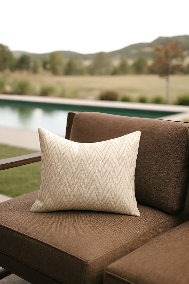 Chevron Boucle Pillow, Alternate, color, Rustic Beige
