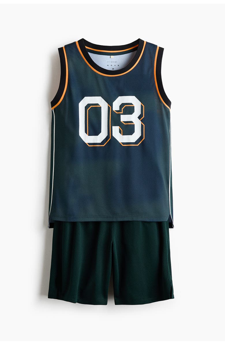 H&M 2-piece Sports Set With Drymove, Main, color, Dark Green/03