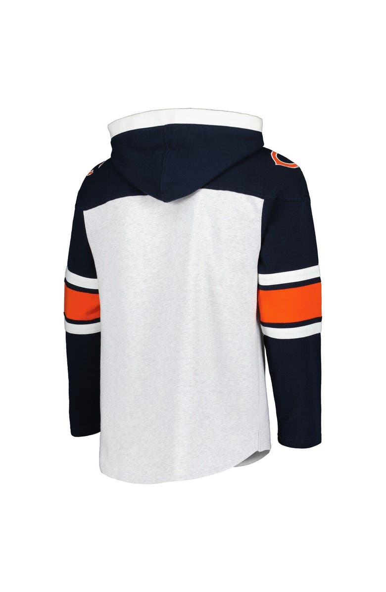 '47 Men's '47 Chicago Bears Heather Gray Gridiron Lace-Up Pullover Hoodie, Alternate, color, Heather Gray