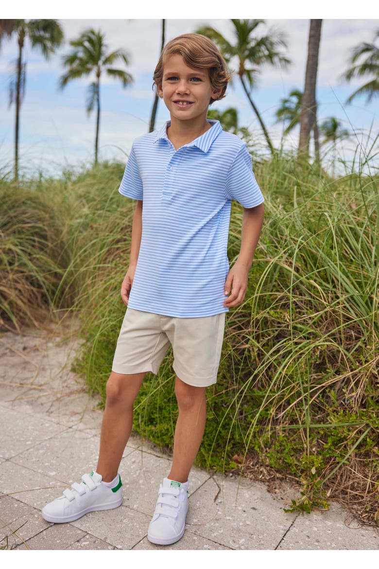 Kids' Short Sleeve Polo, Alternate, color, Light Blue Stripe