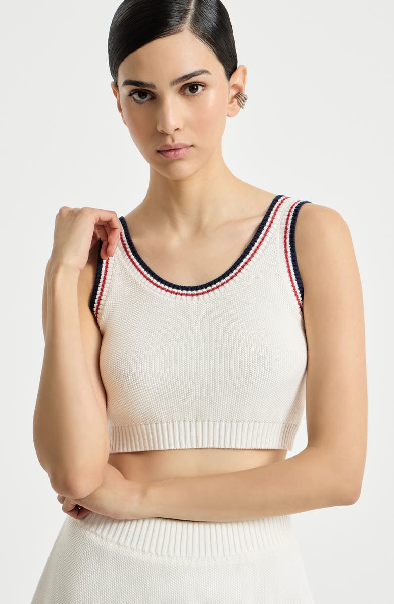 Brunello Cucinelli Knit crop top, Alternate, color, Panama