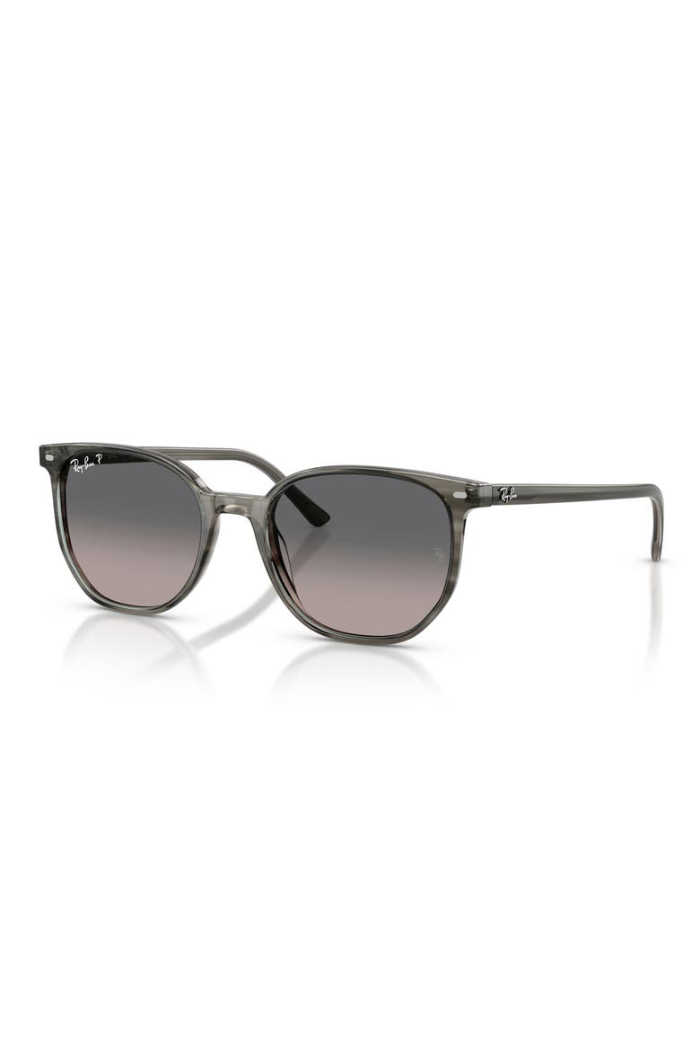 Elliot 54mm Polarized Square Sunglasses, Alternate, color, STRIPED GREY / GREY GRADIENT