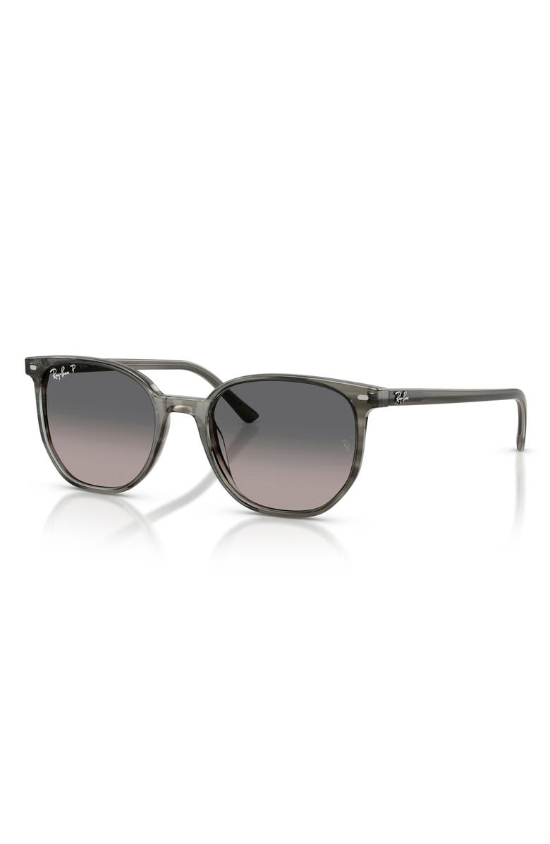 Ray-Ban Elliot 54mm Polarized Square Sunglasses, Alternate, color, Striped Grey / Grey Gradient