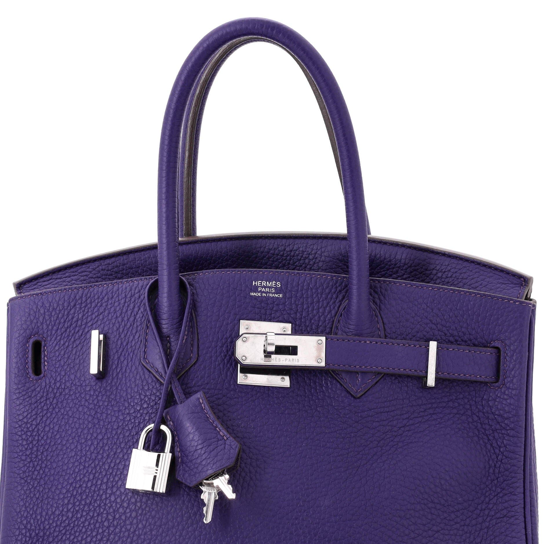 Pre-Owned Hermes Birkin Handbag Purple Togo with Palladium Hardware 30, Alternate, color, 