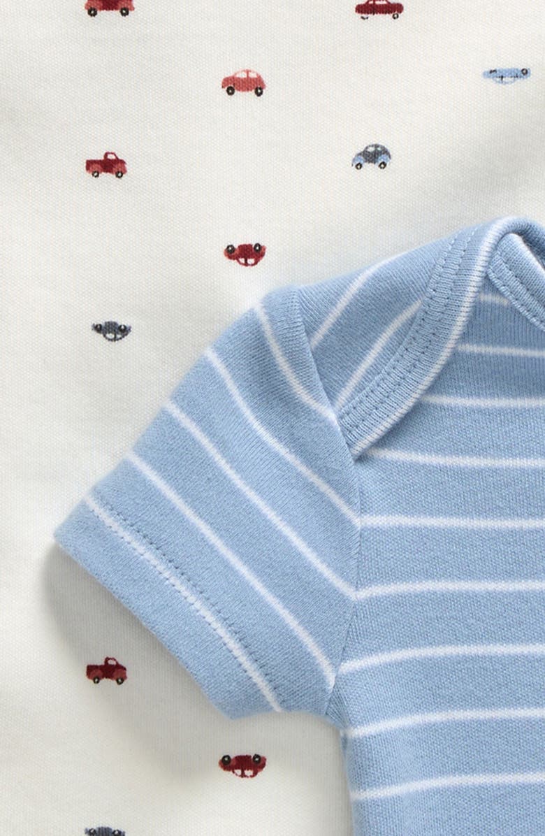 Nordstrom Assorted 3-Pack Cotton Bodysuits, Alternate, color, Cute Cars Pack