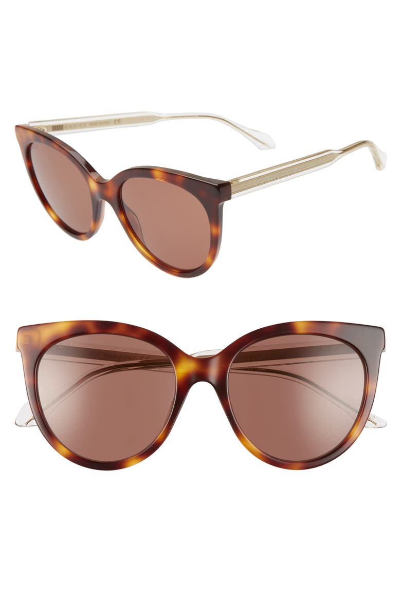 54mm Cat Eye Sunglasses, Main, color, HAVANA/ BROWN SOLID