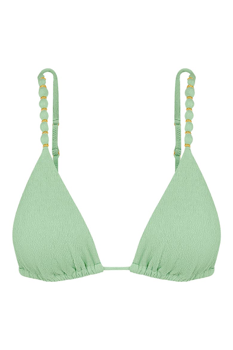 Firenze Beaded Triangle Bikini Top, Alternate, color, LIGHT GREEN