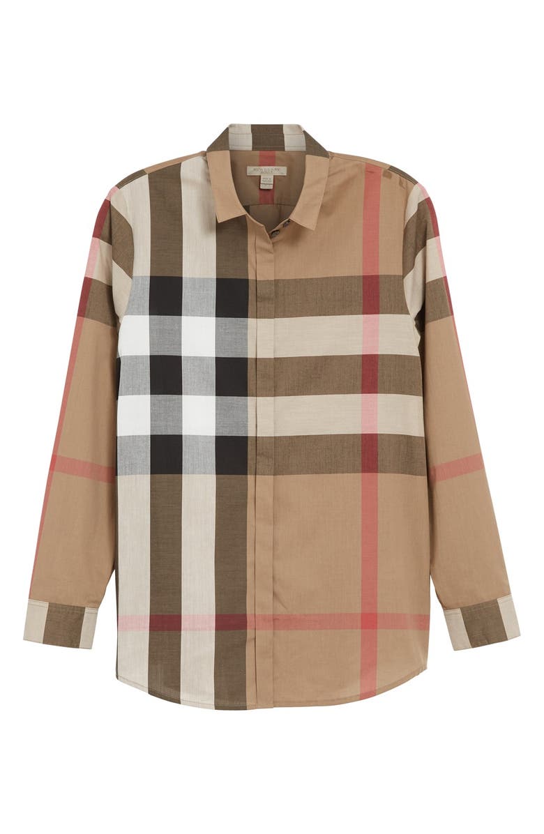 Burberry Check Pattern Cotton Shirt, Alternate, color, 